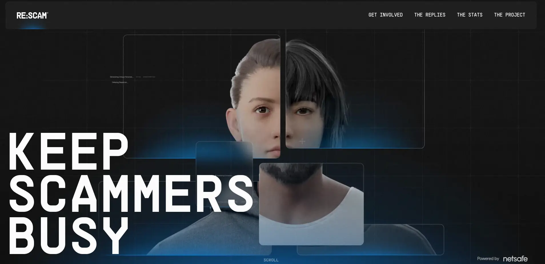 Capture d'écran du site de re:scam